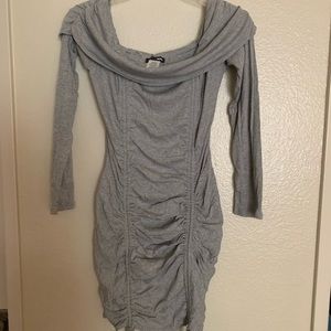 COPY - Simple Perfection Ruched Mini Dress HeatherGray
